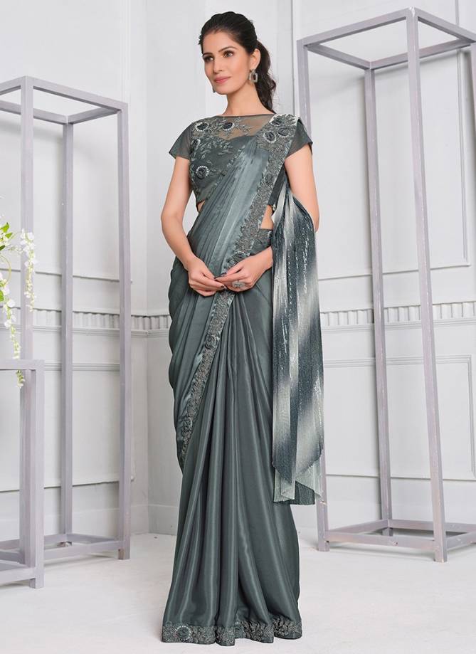 MOHMANTHAN 21500 Fancy Designer Party Wear Stylish Lycra Heavy Sequins Embroidery Work Saree Collection